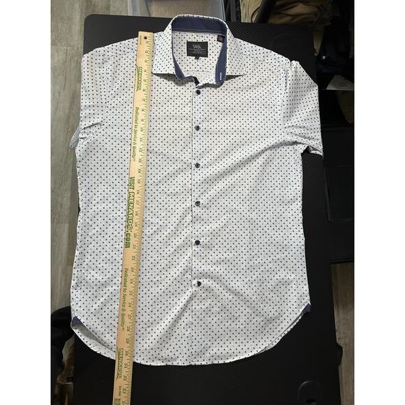 WRK 4 Way Stretch Performance Long Sleeve Button Up Geometric Print Size 16 Lrg - Picture 5 of 14